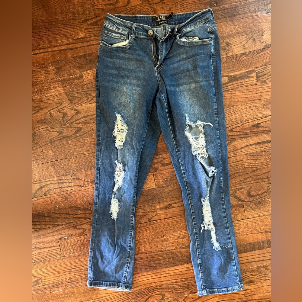 L&B Distressed Boyfriend Jeans